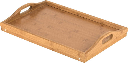 Home-It Bed Table Tray with Folding Legs - Bamboo Breakfast Tray with Handles for Bed, Sofa, Eating and Laptops