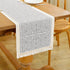 Grey14 x94 Floral Coffee Table Runner for Living Room Kitchen Farmhouse Bordered Dining Table Runner with Fringe