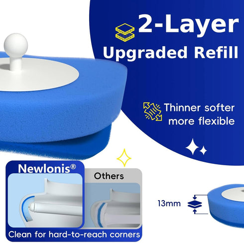 32 Set Newlonis Disposable Toilet Brush with Refills, Wall-Mounted Toilet Bowl Cleaning Wand, Toilet Brush and Holder