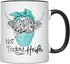 YouNique Not Today Heifer Mug - 11 Ounces Cow Coffee Mug - Social Distancing Cow Cup (Black Handle)