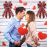 Hying Large Valentines Wreath Bow, Black Red Buffalo Plaid Bows for Holiday Hearts, Burlap Tree Topper for Front Door