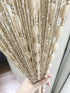 Door String Curtain Flat Silver Ribbon Thread with Shaggy Tassel Room Divider, 39’’x79’’, (Gold-style2)