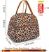 FlowFly Insulated Lunch Bag with Shoulder Strap, Large Reusable Tote for Work, School, Travel, Meal Prep, Leopard