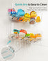 2 Pack, Bath Toy Storage Organizer Transparent Bath Toy Holder with Drain Holes, Durable Plastic Bathtub Toy Storage