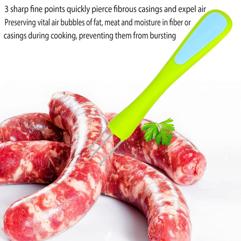 ziHenryDa 4 Tool3 pcs Sausage Pricker sharp prongs sausage pricker for Sausage Casings Natural Hog Casing