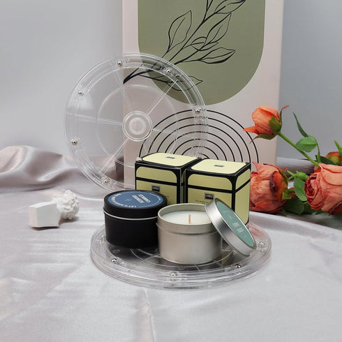 7" Pack 2 MY MIRONEY Heavy Duty Lazy Susan Turntable Organizer Clear Acrylic Rotating Swivel Stand with Steel Ball