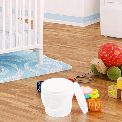 2pcs Heavy Duty Portable Household Bucket Tub with Treasure Grade Lid, Kitchen Food Buckets for Pets & Storage