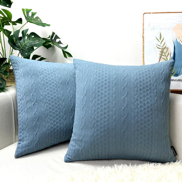 Booque Valley Throw Pillow Covers, Pack of 2 Super Soft Decorative Stretchy Cushion Covers for Sofa Bed Car Chair (Grey