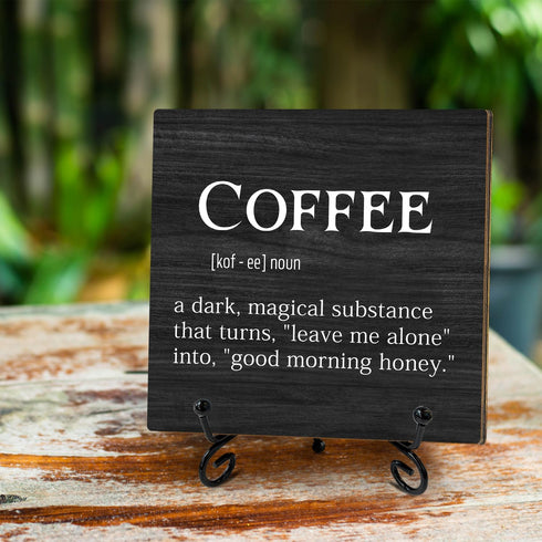 Charming Wooden Coffee Table Sign - Perfect Gift for Coffee Enthusiasts