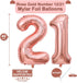 40 Inch Rose Gold Number Balloons, Giant Jumbo 12 or 21 Foil Mylar Helium Balloons for Birthday Anniversary Party