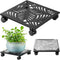 1 Pack 13.5" Metal Square Plant Caddy with Wheels Large Iron Rolling