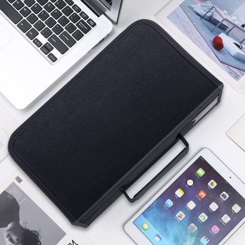 DVD Case Holder, Portable CD/DVD Case Wallet Binder for Home Travel, 160 Capacity Organizer (Black binder, Black)
