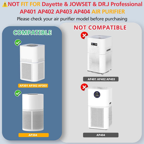 AP301 Replacement Filter for Dayette AP301 AP302 and JOWSET AP301 AP302 AP303, H13 True HEPA Filter, NOT for AP401