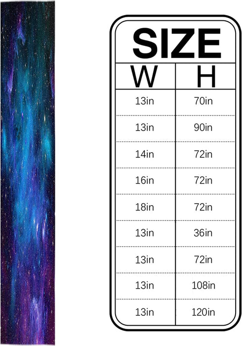 Dining Table Runner Dresser Scarf, Linen Burlap Fabric Galaxy Stars in Space Washable Table Runners 72 Inches