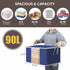 BALEINE 3 Pack Clothes Storage Bags, 24 Gallon Containers with Reinforced Handle, Sturdy Zipper for Blanket, Comforter,