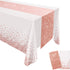 FGSAEOR Rose Gold Tablecloth, 12x108inch Sequins Table Runners and 54x108inch Plastic Table Cloths for Christmas