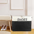 MUOUAKATE Large Entryway Shoe Storage Organizer, Shoe Basket for Entryway with Clear Cover, Foldable Mudroom Shoe Bin