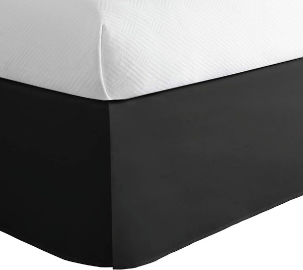 TODAY'S HOME Classic Tailored Bed Skirt Dust Ruffle, King, Black, 14" Drop Length