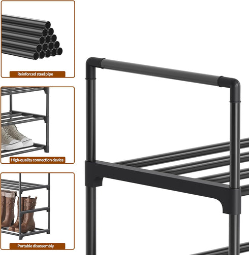 Saincustom 3-Tier Closet 3 Shoe Rack, Shoe Organizer, Sturdy Shoe Storage Shelf, Perfect for Front Door Entrance