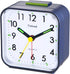 Small Battery Operated Analog Alarm Clock, Silent Non Ticking, Ascending Beep Sounds, Snooze, Light Functions (Blue)