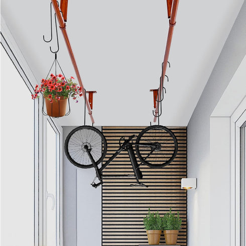 8 Pack Extra Large 10 inch S Hooks for Hanging, Heavy Duty Black Long S Hooks for Plants, Baskets, Indoor Outdoor