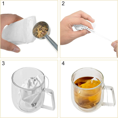 Numola 100Pcs Disposable Tea Bags for Loose Leaf Tea, Natural Material Seal Tea Infuser Sachets