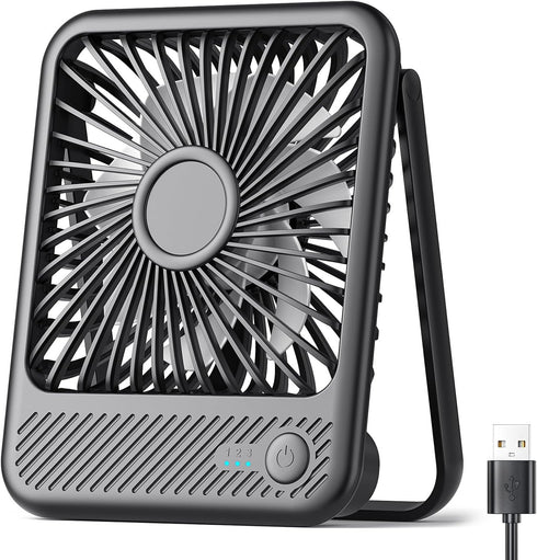Koonie USB Desk Fan, Ultra Quiet Personal Fan with 180° Tilt and 3 Speeds, Mini USB Fan