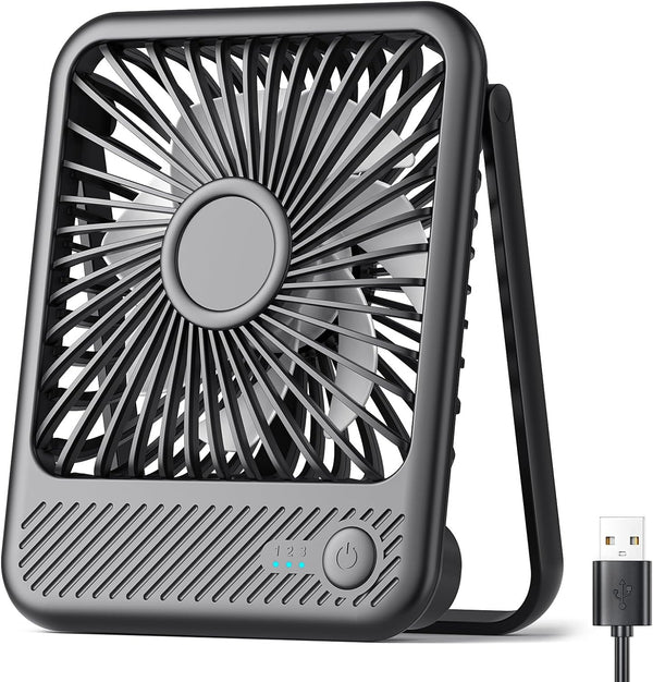 Koonie USB Desk Fan, Ultra Quiet Personal Fan with 180° Tilt and 3 Speeds, Mini USB Fan