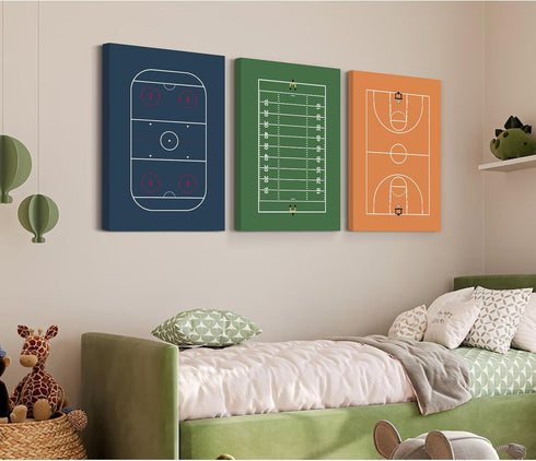 SYYANKK 16x24x3 Inch Boys Sports Wall Art Decor Nursery Kids Canvas Art Children Toddler Wall Art Basketball Boys Room