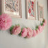 Pinks Flowers Decoration (Assorted 11''-7''), 6 pcs Artificial Tissue Paper Peony for Baby Girl Birthday