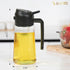 ELIVARA 2-in-1 16oz 470mL Nozzle, Oil Sprayer and Dispenser, / Glass Olive Oil Bottle for Cooking, Grilling, and Salad