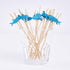 PuTwo 100 Counts Cocktail Toothpicks - Handmade Natural Bamboo Cocktail Sticks for Appetizers, Fruits, Dessert - Blue