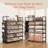6 24-30 Closet, LANTEFUL Tier Shoe Rack, Shoe Organizer Storage for Pairs Shoe and Boot, Long Shoe Shelf with Hook