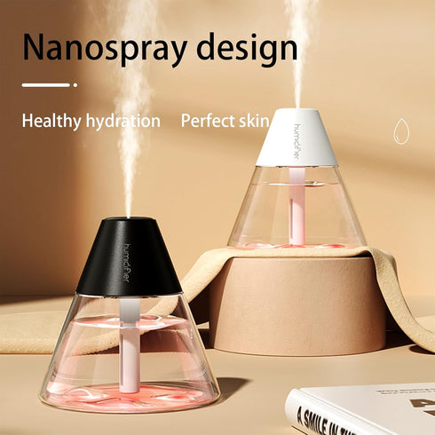 INVODA Mini Humidifiers, 260ml USB Personal Cool Mist Humidifier with Night Light, White