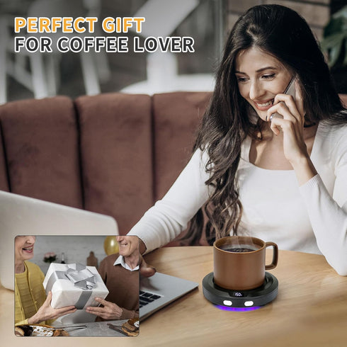 2-12H 3 Setting VOBAGA Coffee Mug Warmer with Auto Shut Off & Temperature for Desk Candle Warmer Plate Coffee