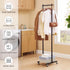 63 Inch 110lbs, LiaMeE Tall Clothes Rack with Wheels, Heavy Duty Metal Garment Rack with Shoe Shelf, Rolling Clothing