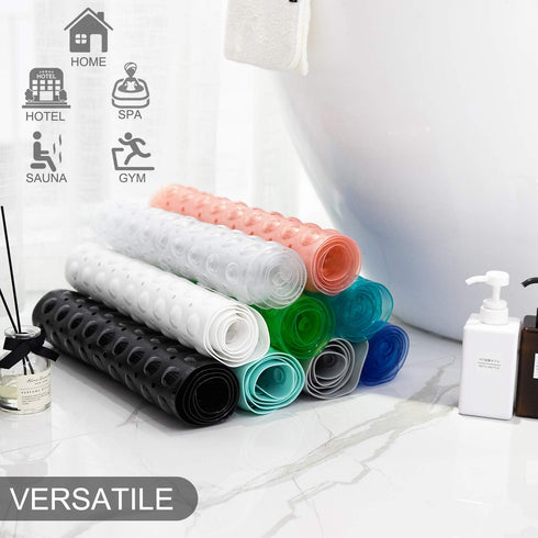 39 16 Inch TEESHLY Bathtub Mats for Shower Tub, Extra Long Non-Slip x Bath Mat with Drain Holes and Suction Cups