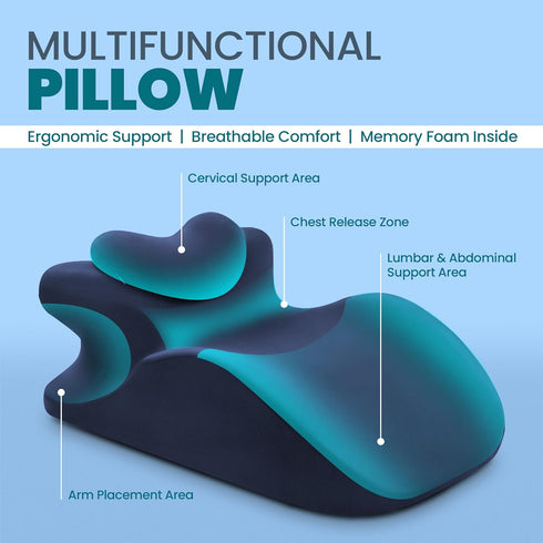 BNTHN Memory Foam Wedge Pillow - Ergonomic Reading & Bed Wedge Pillow for Sleeping, Back Support, Acid Reflux, and Leg