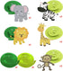 Konsait Jungle Animal Hanging Swirl Decoration, 30 Pack Safari Theme Zoo Swirls for Birthday Party Decor