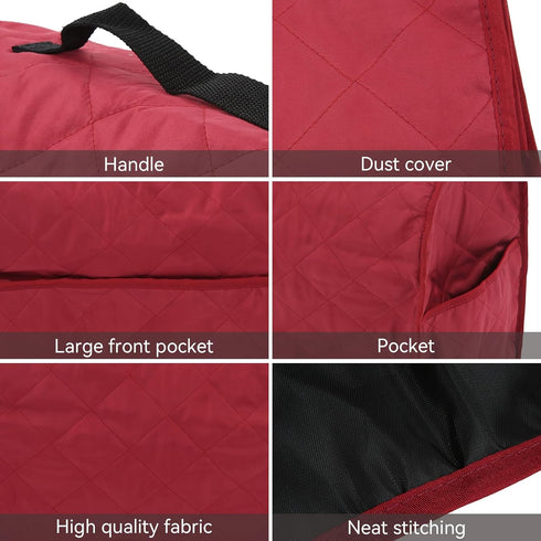 Stand Mixer Dustproof Cover with Organizer Bag, Kitchen Appliance Dust Cover for KitchenAid Mixer, Red.