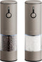 Stainless Steel Rechargeable Electric Salt and Pepper Grinder Set, USB Charging with