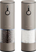 Stainless Steel Rechargeable Electric Salt and Pepper Grinder Set, USB Charging with