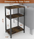 Tigerden 3 Tier Side Table, Heavy Duty End Table with Shelves, Narrow Nightstand for Small Spaces, Record Player Table