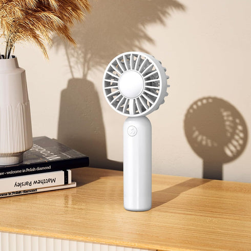 Mini Handheld Fan, Portable Battery Fan with 3 Speed, USB Rechargeable Makeup Eyelash Fan for Women Traveling