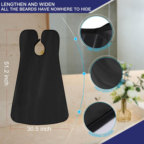 LUPYJI Trimming Beard Bib Apron, Adjustable Beard Hair Catcher, Christmas Gift for Dad