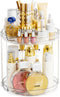 Yieach Clear 360 Rotating Bathroom Counter Organizer,2 Tier Spinning Perfume Organizer and Makeup