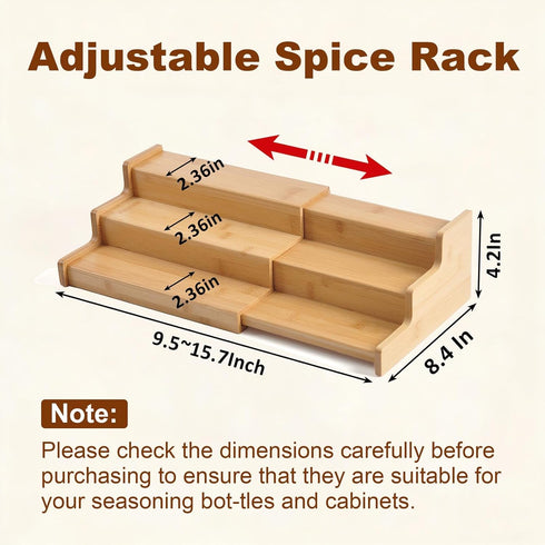 JinDoWin Countertop,15.7 Inch (1 Pack, Spice Rack Organizer For Cabinet, Spice Organization For Cabinet, Spice Rack