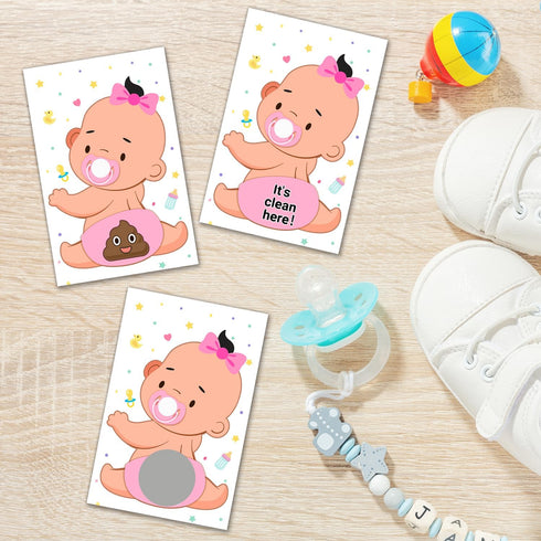 Zunaked 38 Baby Shower Raffle Card Game for Girls - Silly Activity for Ice Breakers, Door Prizes - Decorations for Baby