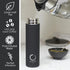 Pure Zen Tea Thermos with Infuser, Stainless Steel Leakproof Travel Mug for Hot and Cold Infusions, 15oz Black