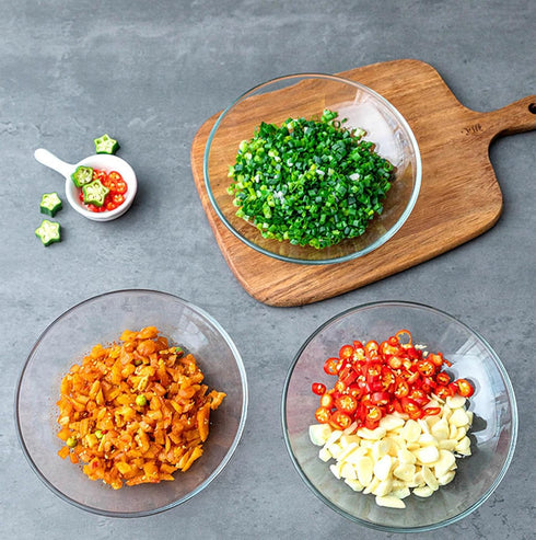 Clear Glass Bowls - 15oz Cereal, Pasta, Soup, Dessert, Salad, Mixing Bowls, 7 inch Set of 2